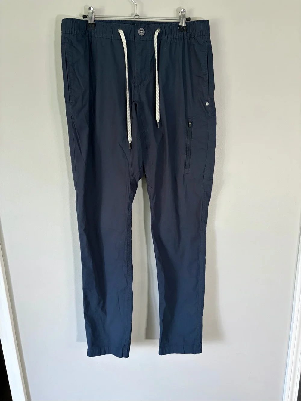 3 pairs Vuori Ripstop Climber Pants Purplish Brown, Green, Navy Large